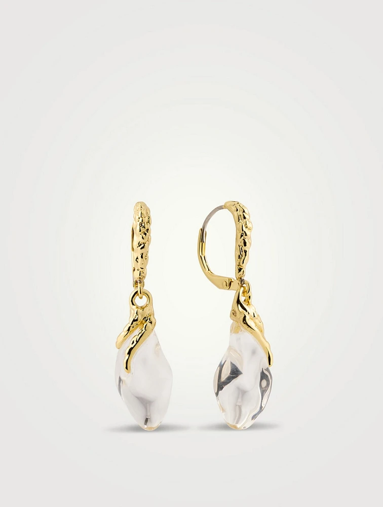 Liquid Vine Lucite Raindrop Leverback Earrings