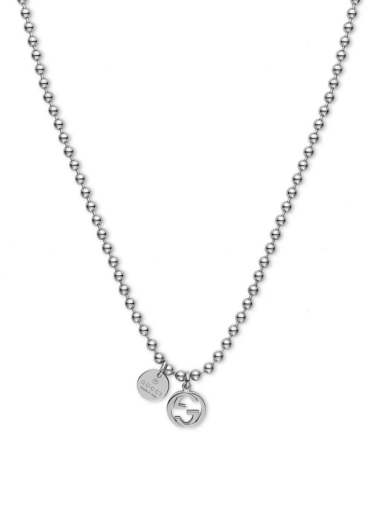 Interlocking G Sterling Silver Necklace