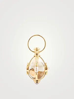 18K Classic Amulet With Tanzanite And Royal Blue Moonstone