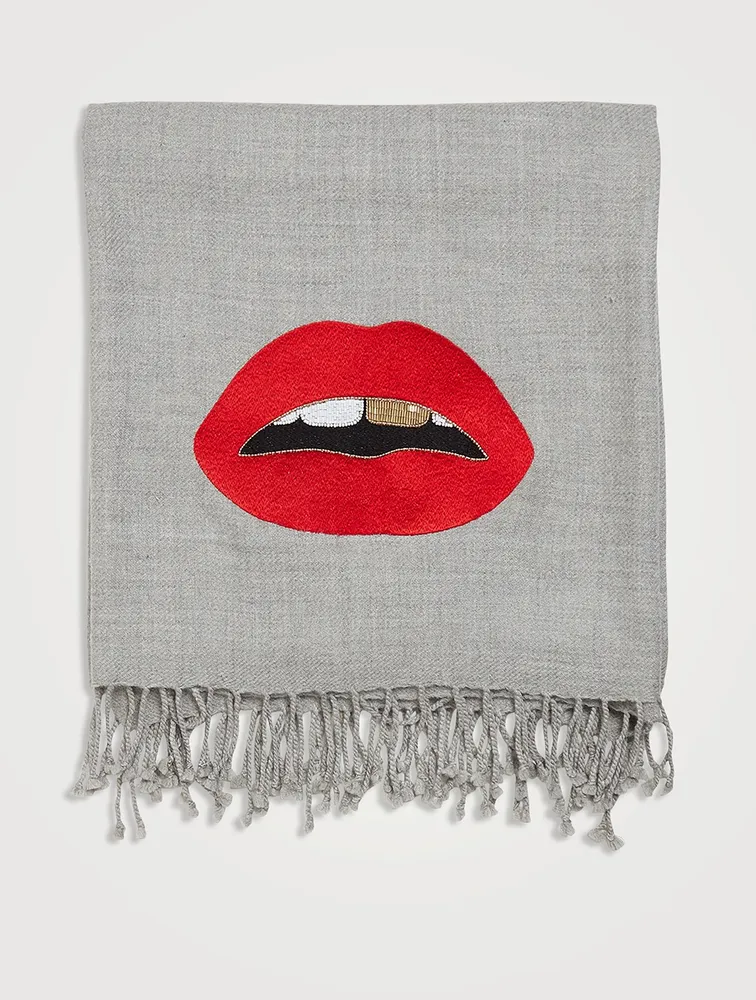 Lips Embellished Throw