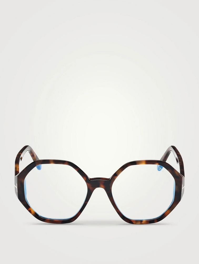 Hexagon Optical Glasses With Blue Block Lenses