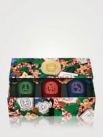 Sapin (Pine Tree), Friandise (Sweet Treat), Étoile (Star) - Set of 3 Small Candles