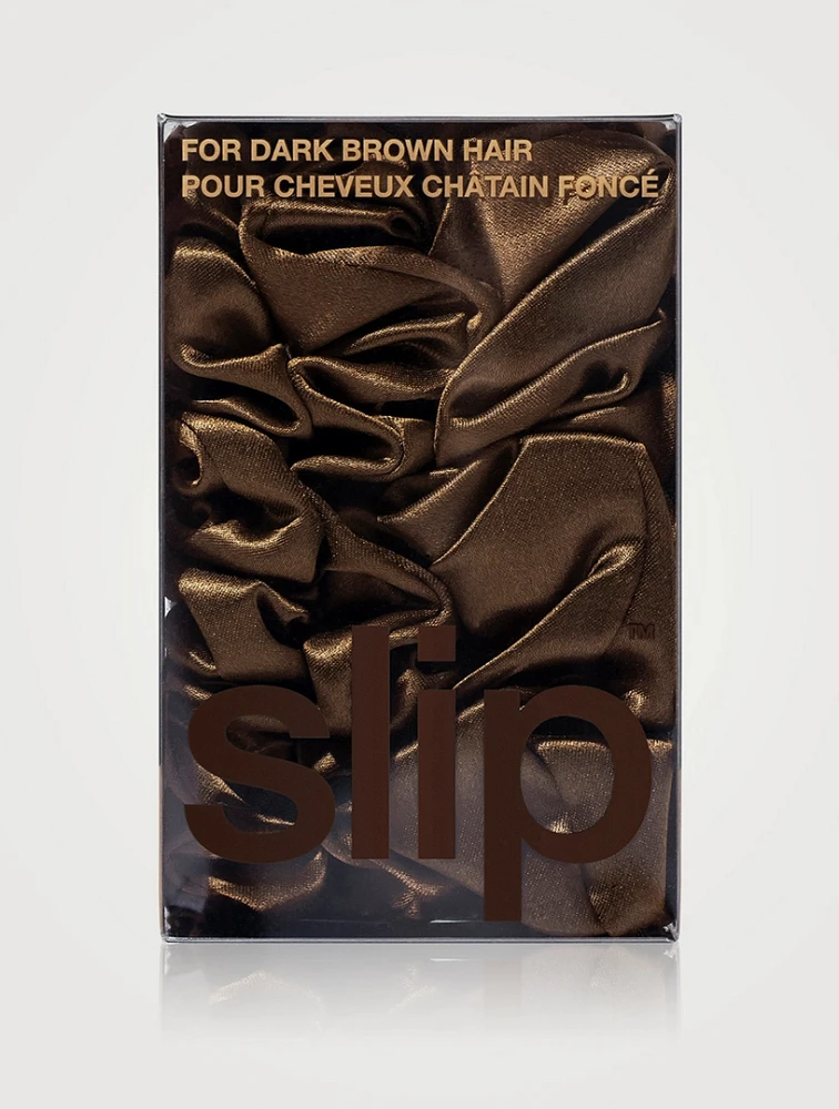 Pure Silk Assorted Scrunchies - Dark Brown