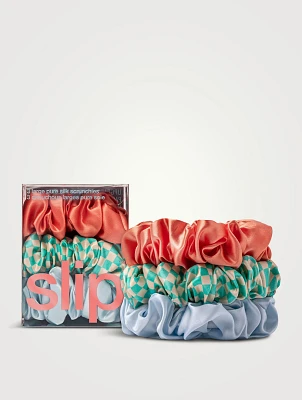Pure Silk Large Scrunchies - Sea Mist