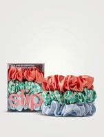 Pure Silk Large Scrunchies - Sea Mist