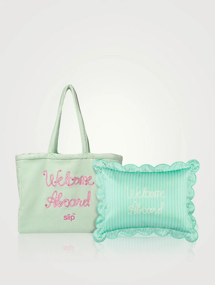 Pure Silk Travel Pillow With Complimentary Beach Bag - Les Vacances