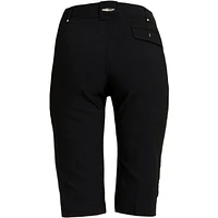 Women'sFly Front Knee Capri