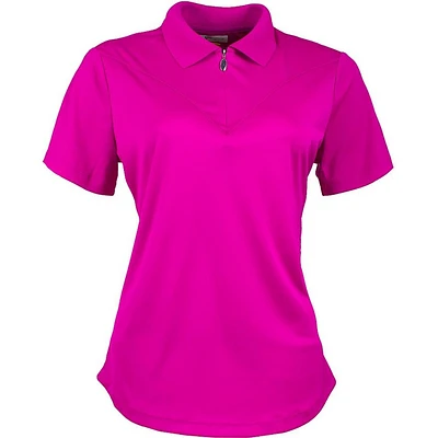 Women's Rib Collar Yoke Details Short Sleeve Polo