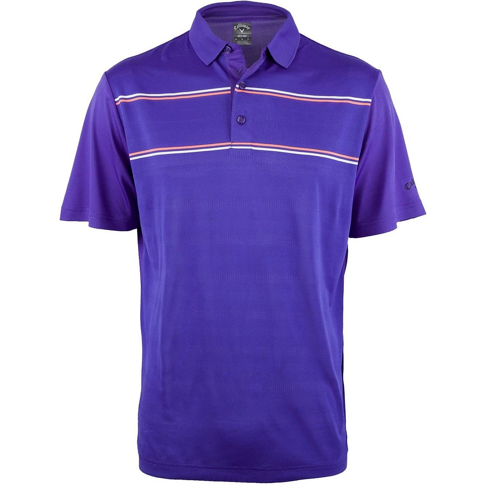 Men's Yarn Dyed Engineered Ventilated Short Sleeve Polo