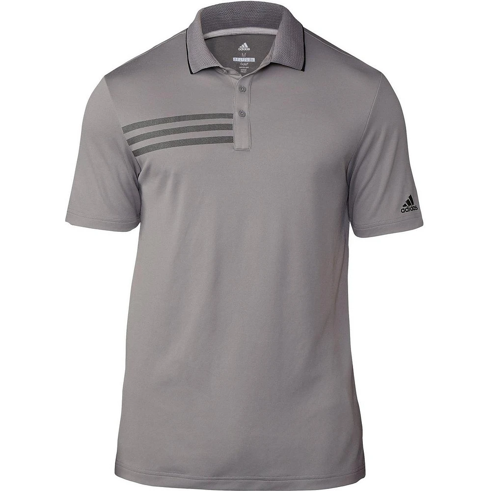 Men's 3 Stripe Pique Short Sleeve Polo