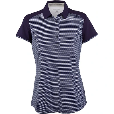 Womens Short Sleeve Microdot Print Polo