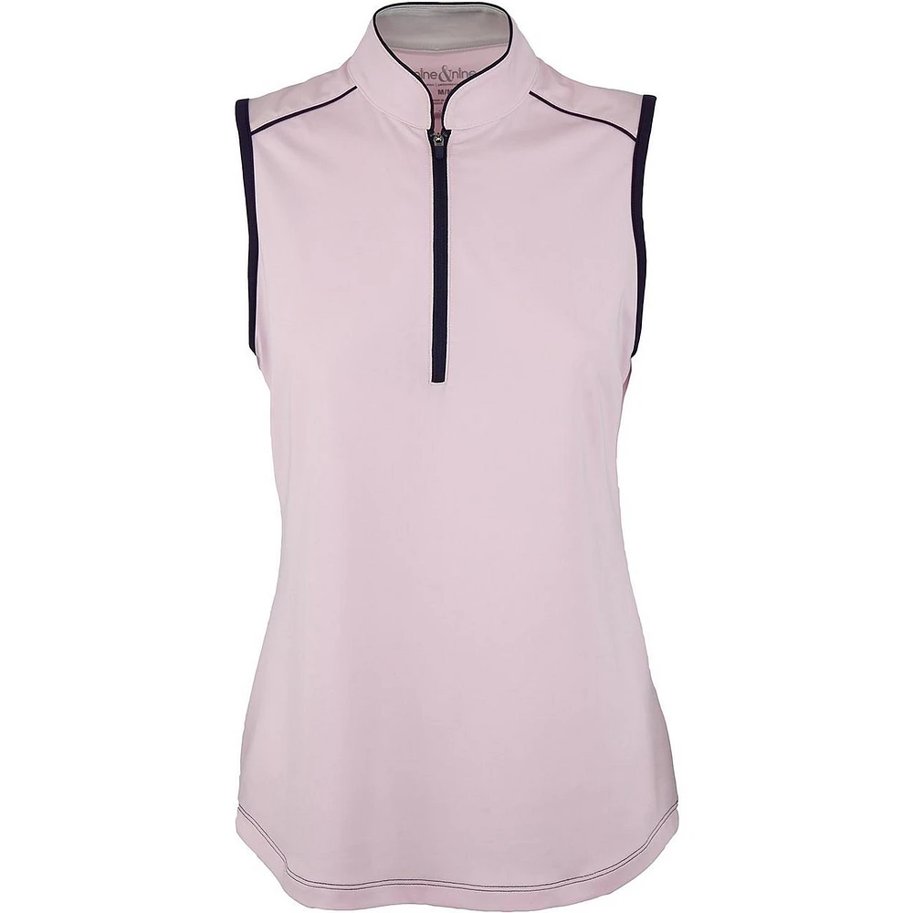 Womens Sleeveless Solid Mock Neck Top