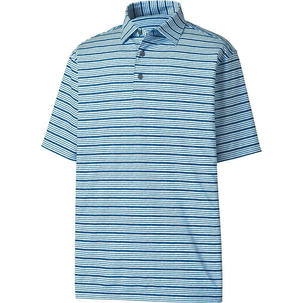 Men's Lisle Space Dye Stripe Short Sleeve Polo