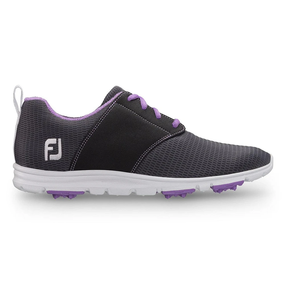 Women's Enjoy Spikeless Golf Shoe - DKGRY/LTPUR