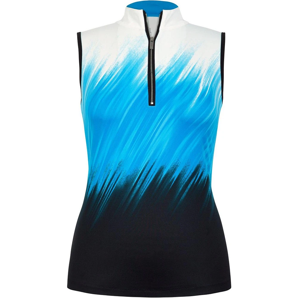 Women's Fannie Blended Colour Sleeveless Quarter Zip Mock Top