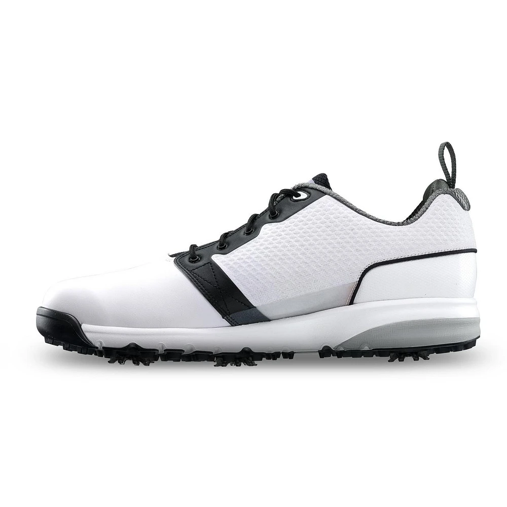 Men's Contour Fit Spiked Golf Shoe - White/Black
