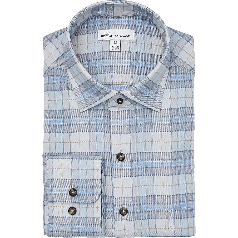 Men's Leavell Performance Check Flannel Woven Long Sleeve Shirt