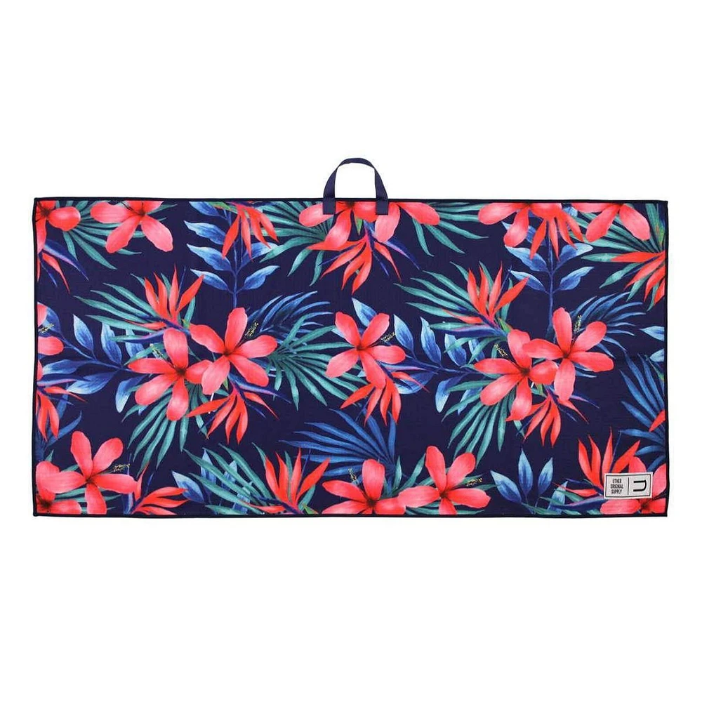 Microfiber Tour Golf Towel - Cyan Floral