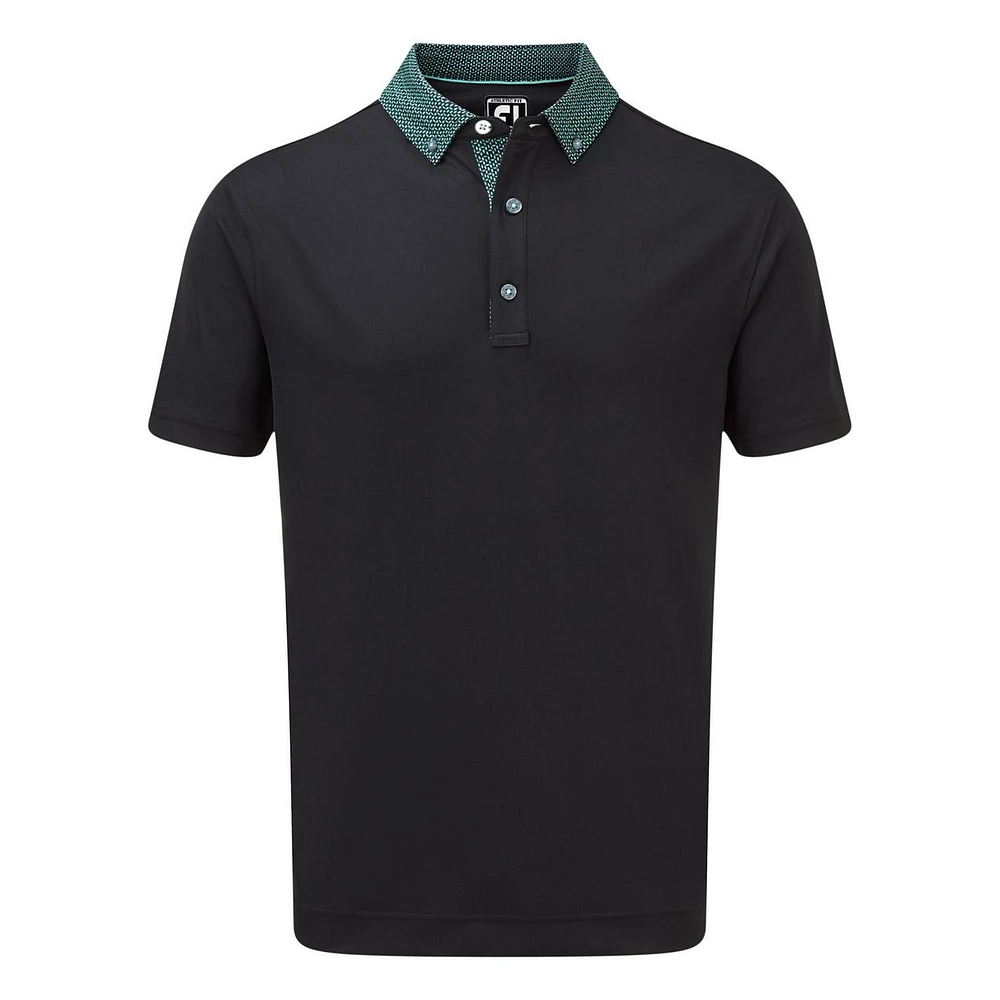 Men's Stretch Pique Short Sleeve Shirt with Button Down Collar
