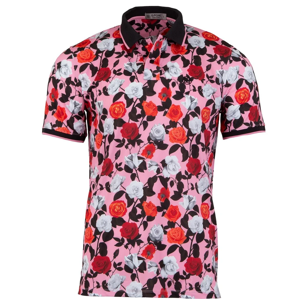 Men's Rose Printed Short Sleeve Shirt