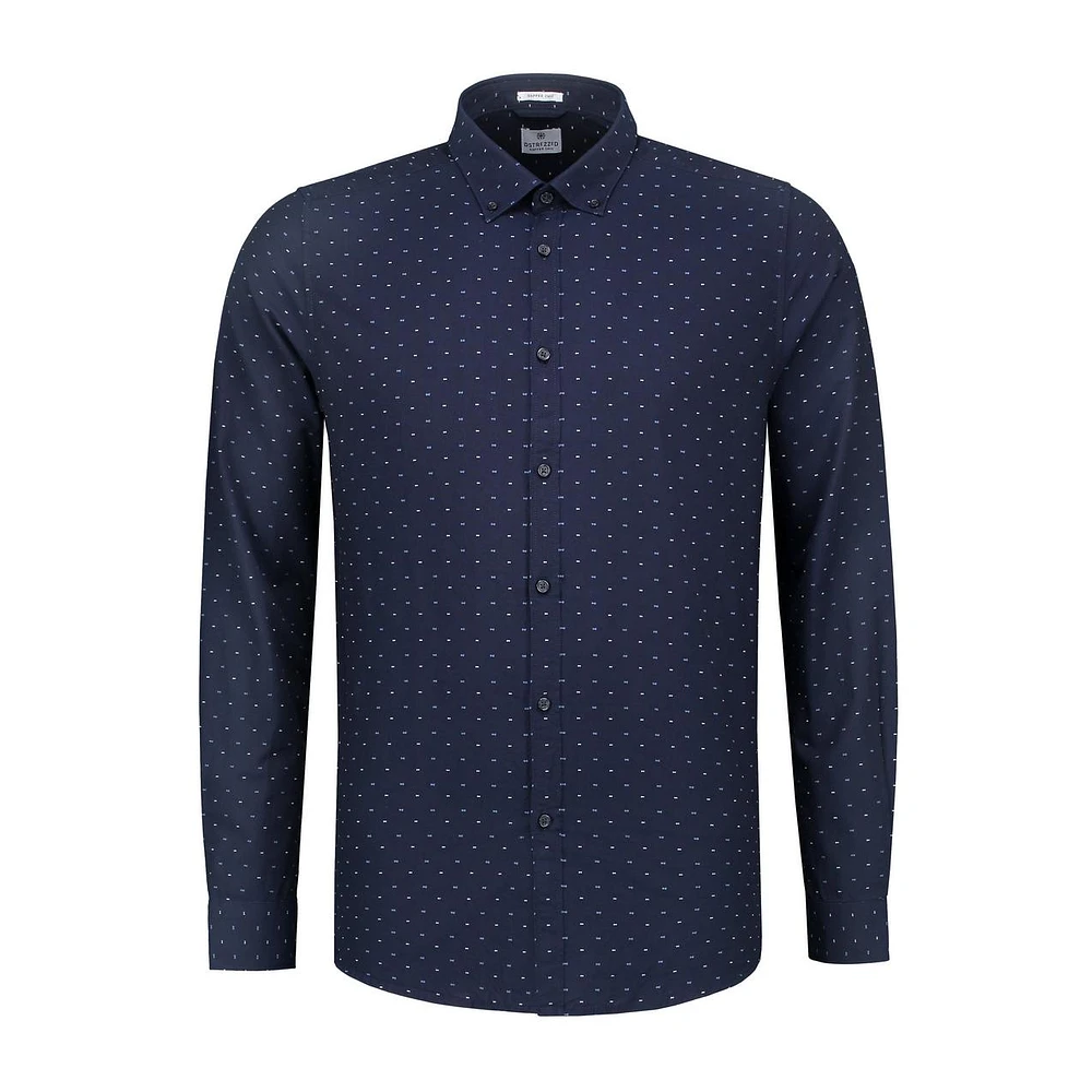 Men's Bow Tie Oxford Button Up Long Sleeve Shirt
