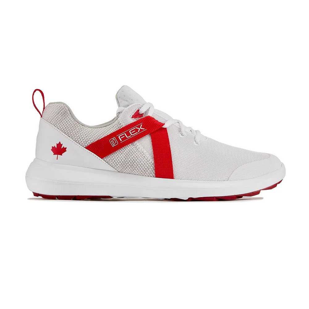 Men's Flex Canada Edition Spikeless Golf Shoe - White/Red