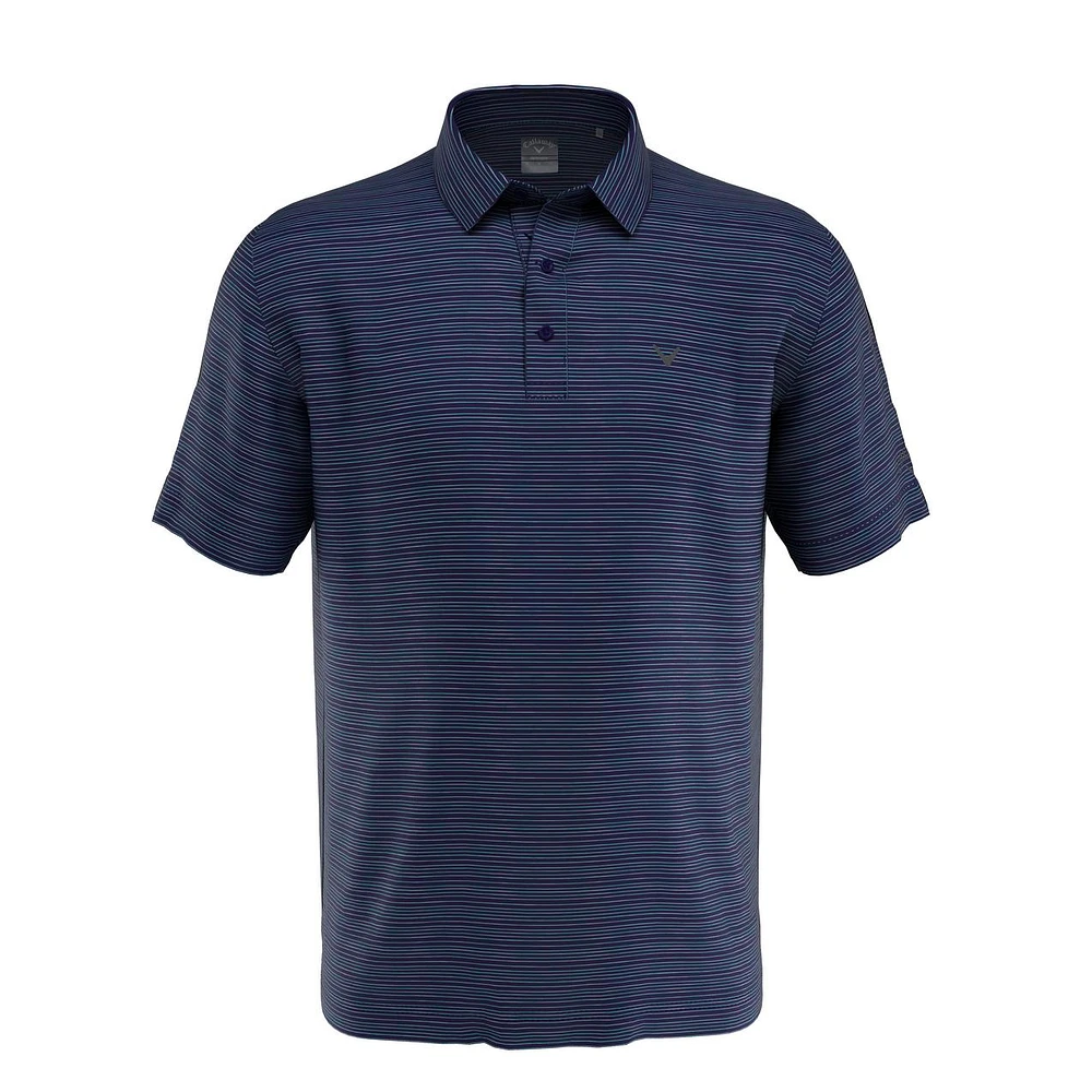 Men's Big & Tall Marled Texture Stripe Short Sleeve Shirt