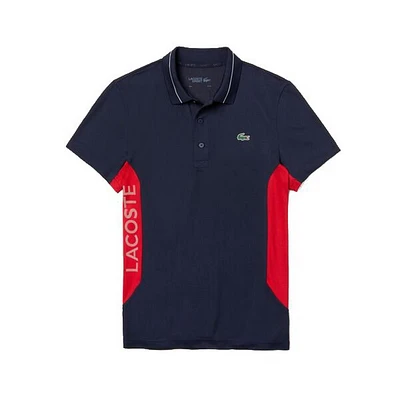 Men's Lettering And Panels Knit Short Sleeve Shirt
