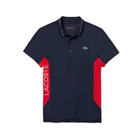 Men's Lettering And Panels Knit Short Sleeve Shirt