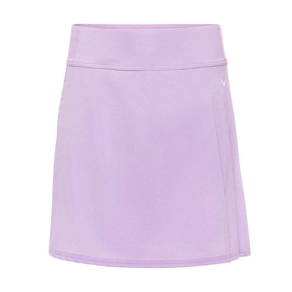 Women's Side Pleat Wide Waistband 18 Inch Skort