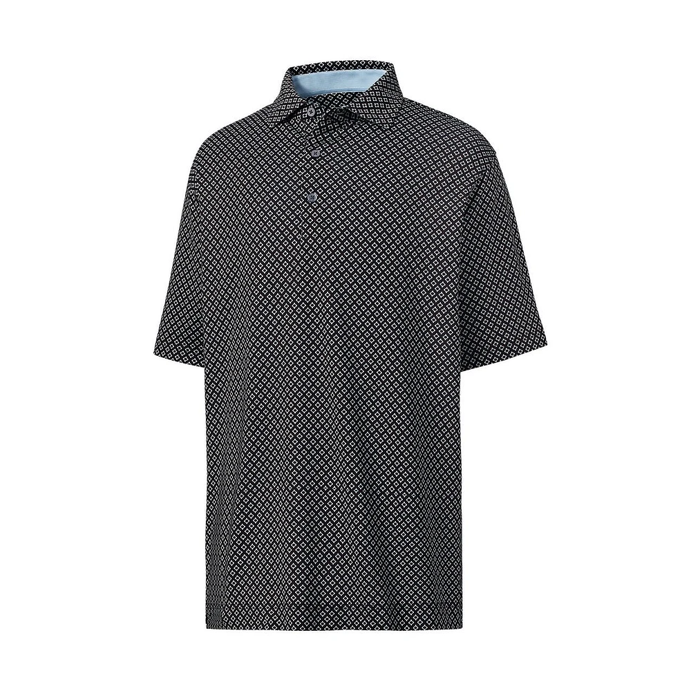 Men's Lisle Ogee Print Short Sleeve Polo