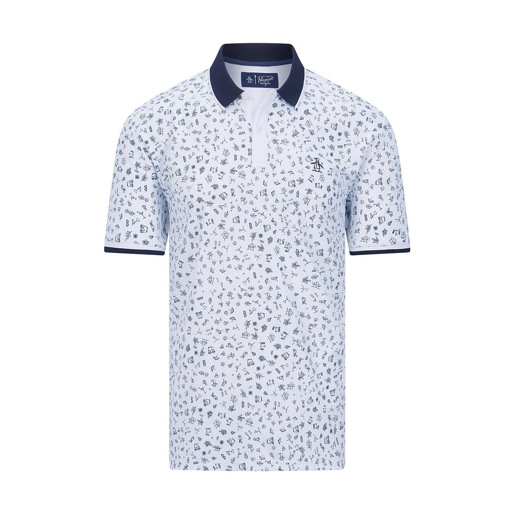 Men's Clubhouse Printed Short Sleeve Polo