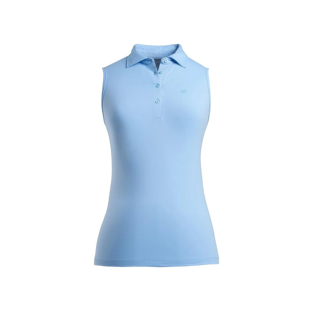 Women's Perforated Sleeveless Polo