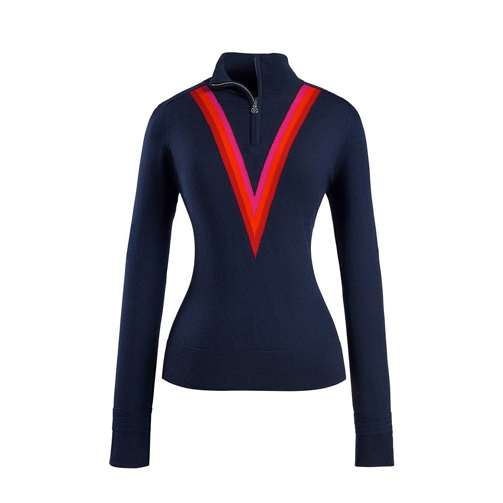 Women's Triple-V Quarter Zip Knit Sweater