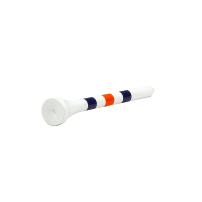 White 3/4 Inch Tees With Orange & Blue Stripes (100 Count