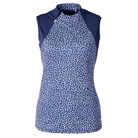 Women's Create Print Sleeveless Zip Top