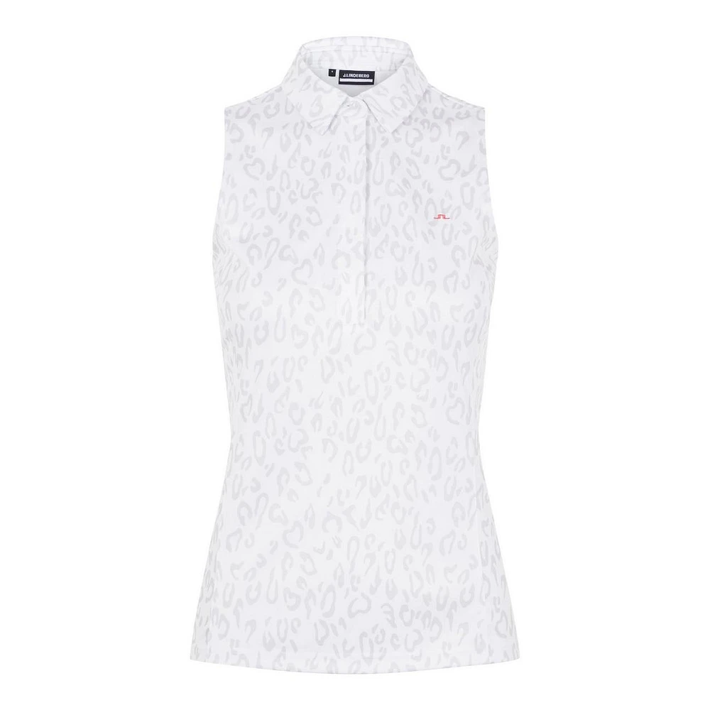 Women's Dena Animal Print Sleeveless Polo