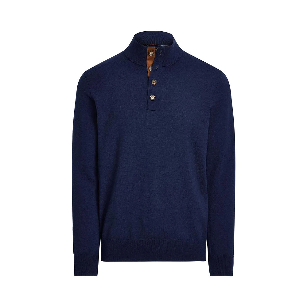 Men's Merino Button Mock Sweater