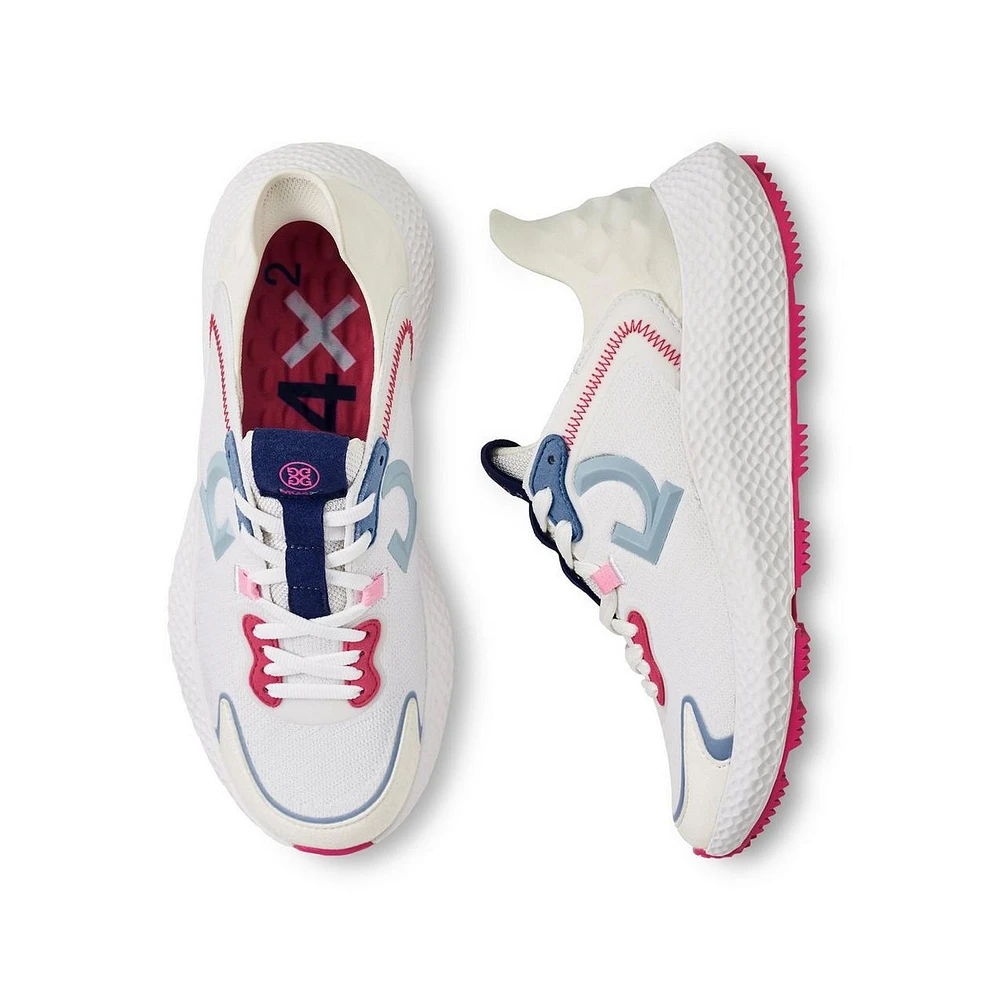 Women's MG4X Golf Cross Trainer Spikeless Golf Shoe- White/Pink