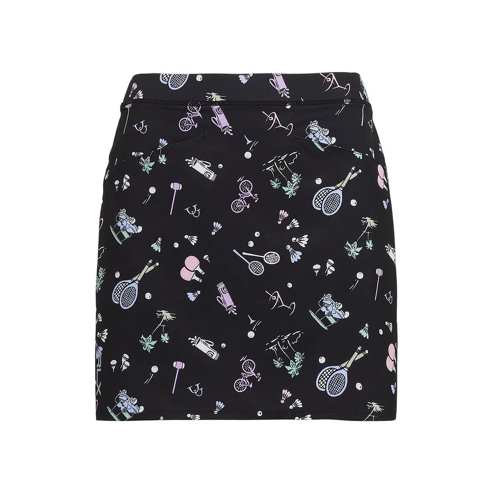 Women's Pleated Aim 17 Inch Printed Skort