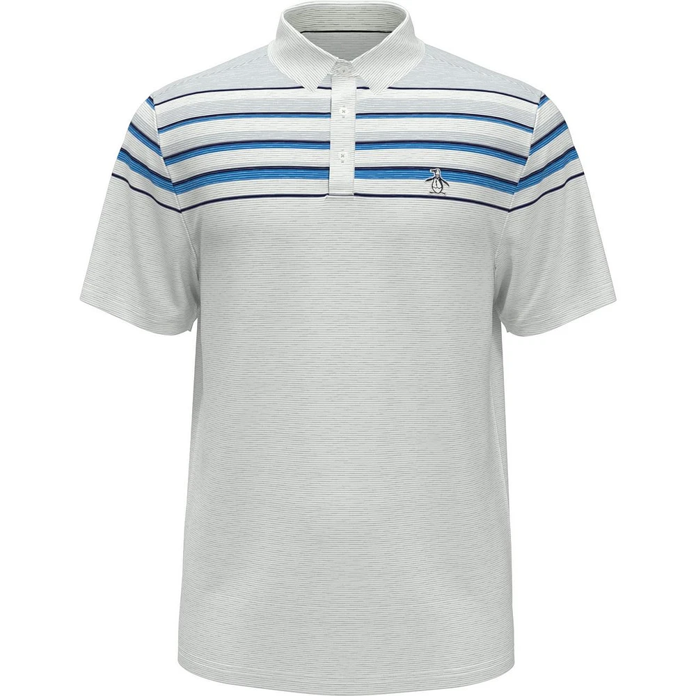 Men's Slub Colour Block Short Sleeve Polo