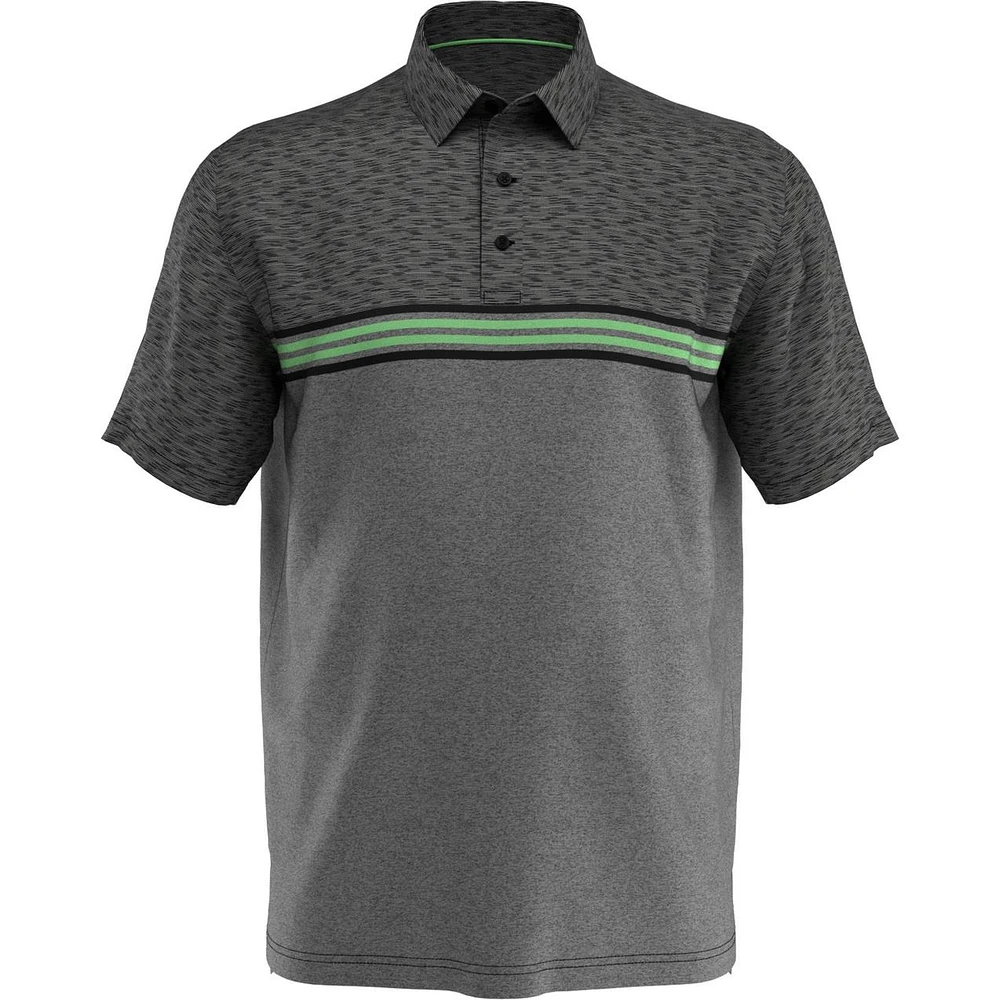 Men's Ventilated Jaspe Engineered Stripe Short Sleeve Polo