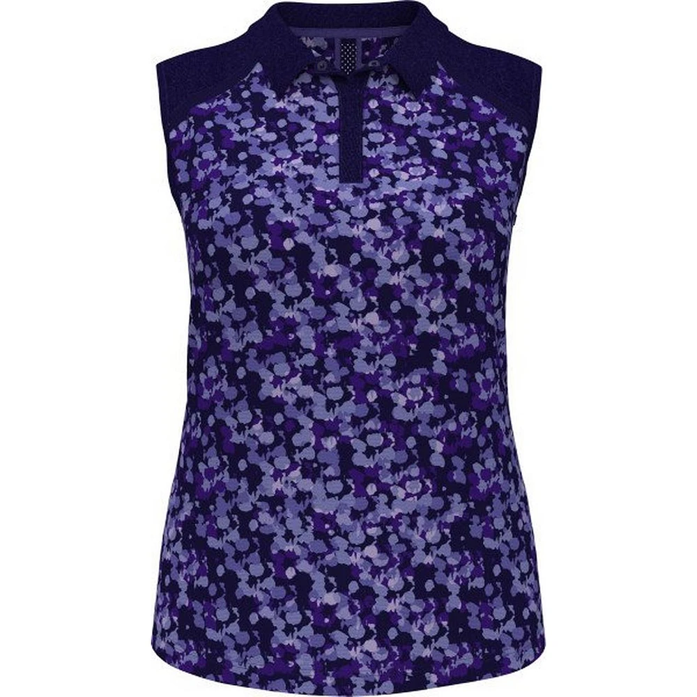 Women's Abstract Print Sleeveless Polo