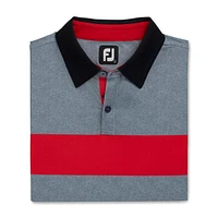 Men's 2-Button Chest Band Short Sleeve Polo