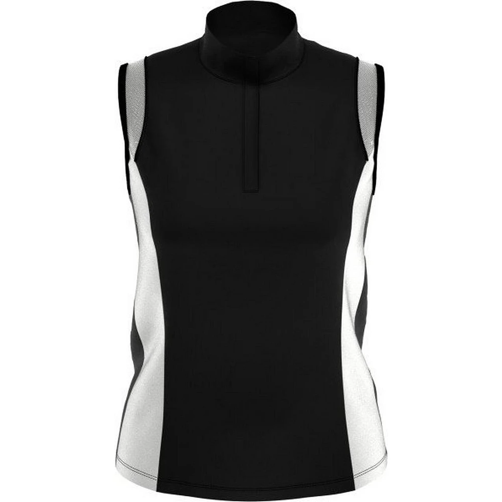 Women's Colour Block Sleeveless Polo