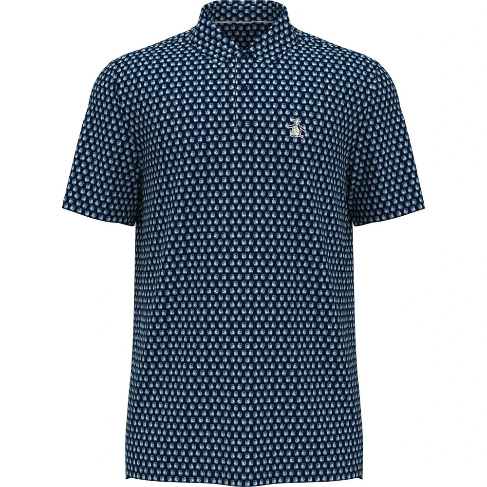 Men's Old Fashioned Geo Print Short Sleeve Polo