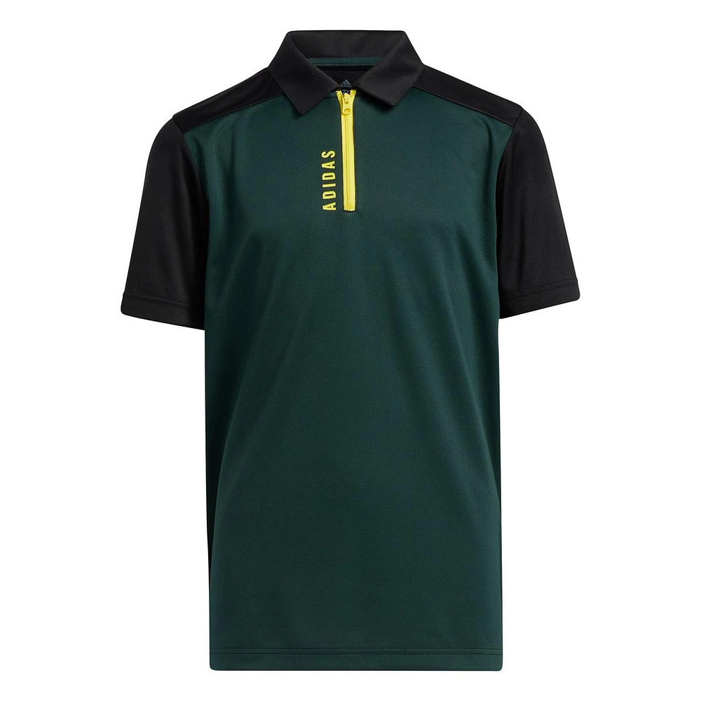 Boy's Zip Short Sleeve Polo