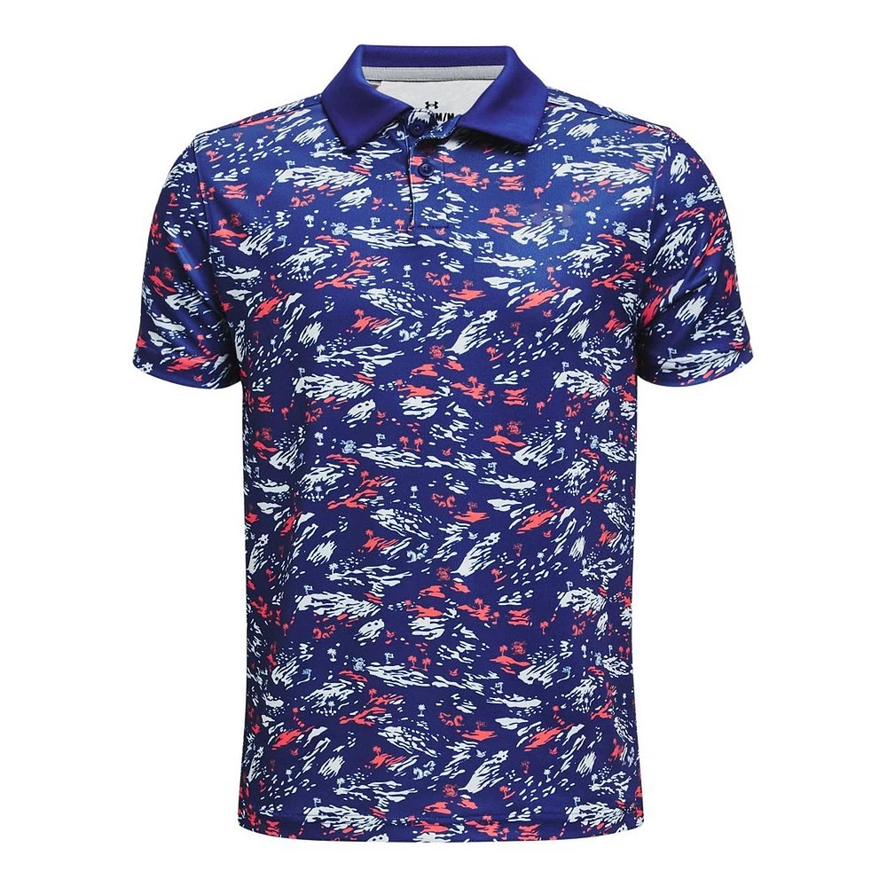 Boy's Performance Paradise Printed Short Sleeve Polo