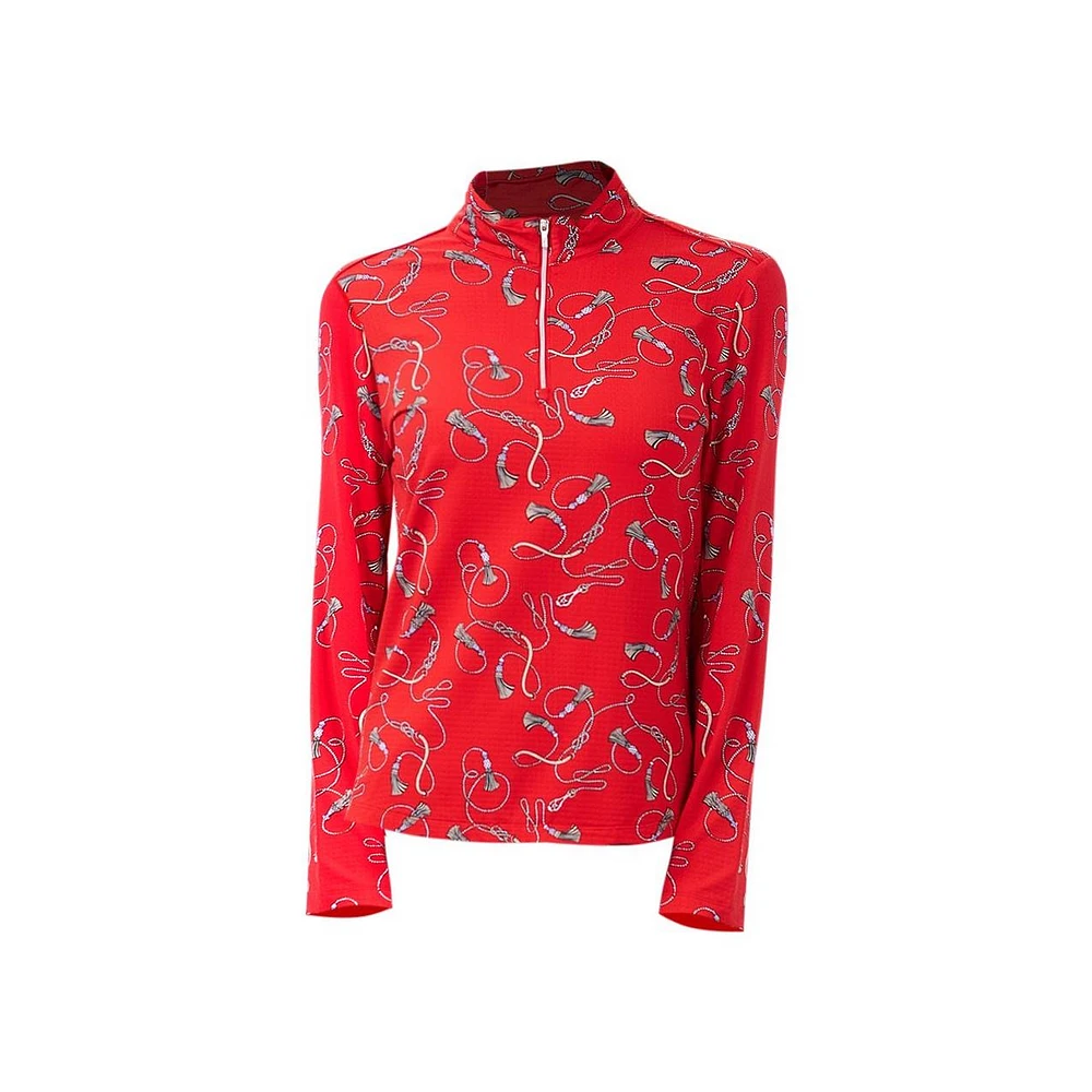 Women's Lillie 1/4 Zip Mock Neck Long Sleeve Top