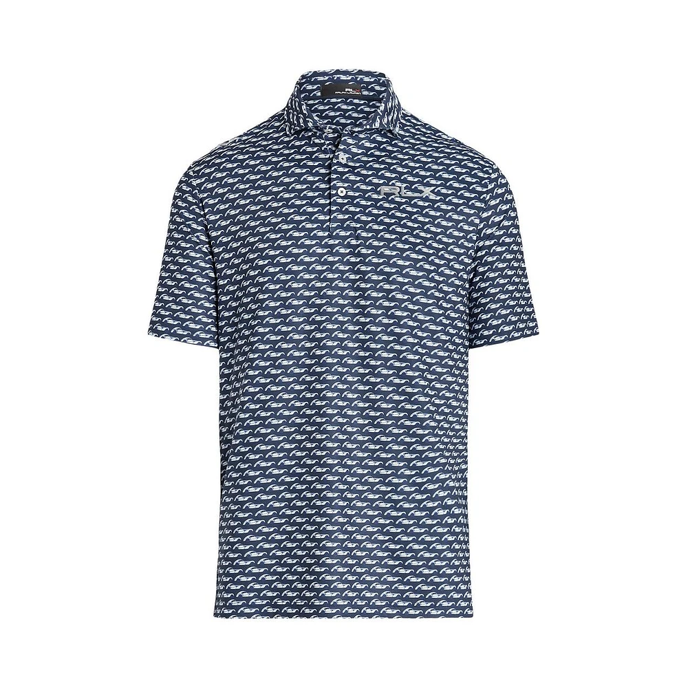 Men's Airflow Printed Race Car Short Sleeve Polo